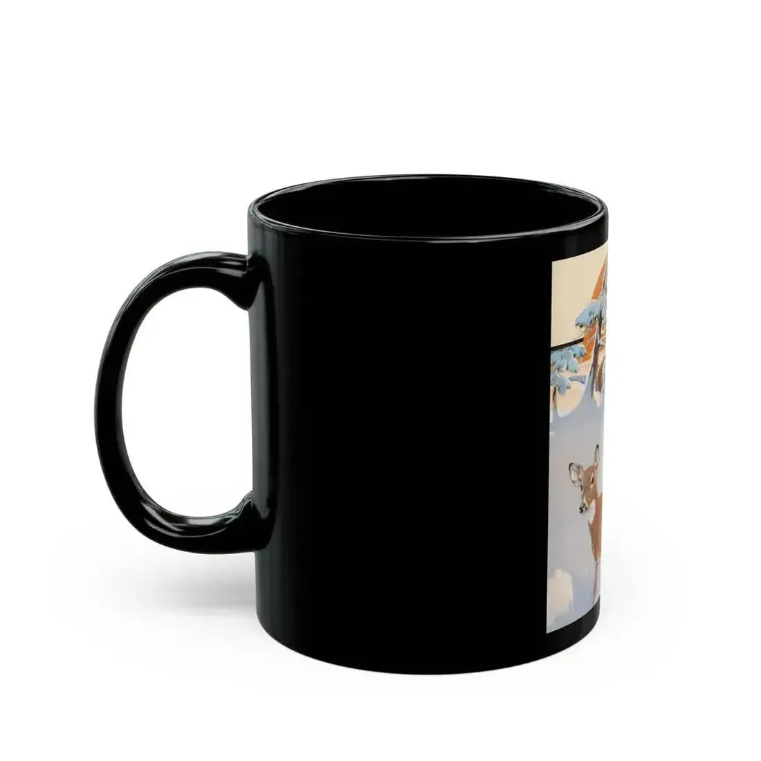 Deer in Snow, The Saturday Evening Post cover, February 7, 1931 - Black Coffee Mug - Go Mug Yourself