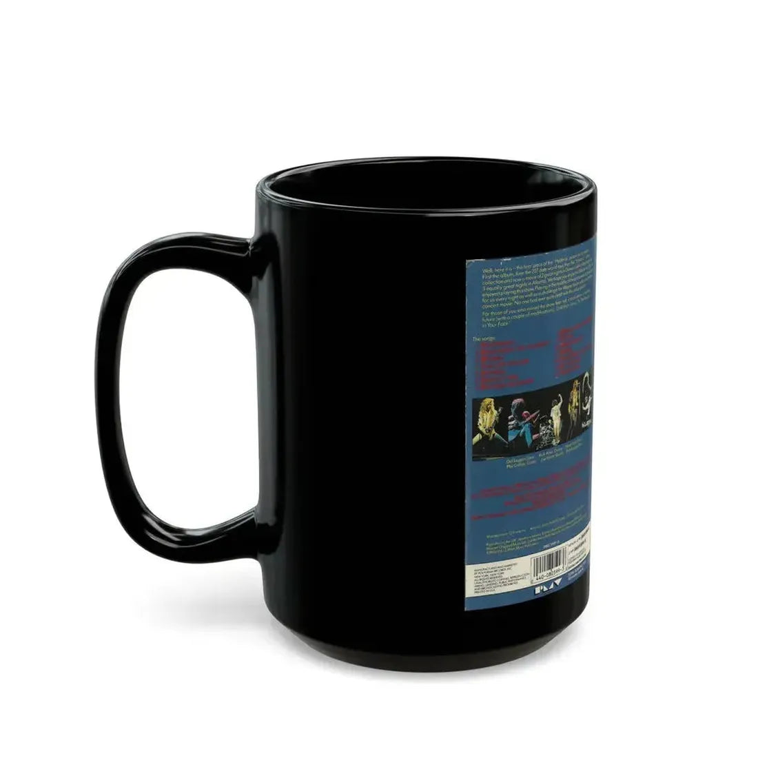 DEF LEPPARD LIVE IN THE ROUND IN YOUR FACE (VHS COVER) - Black Coffee Mug - Go Mug Yourself