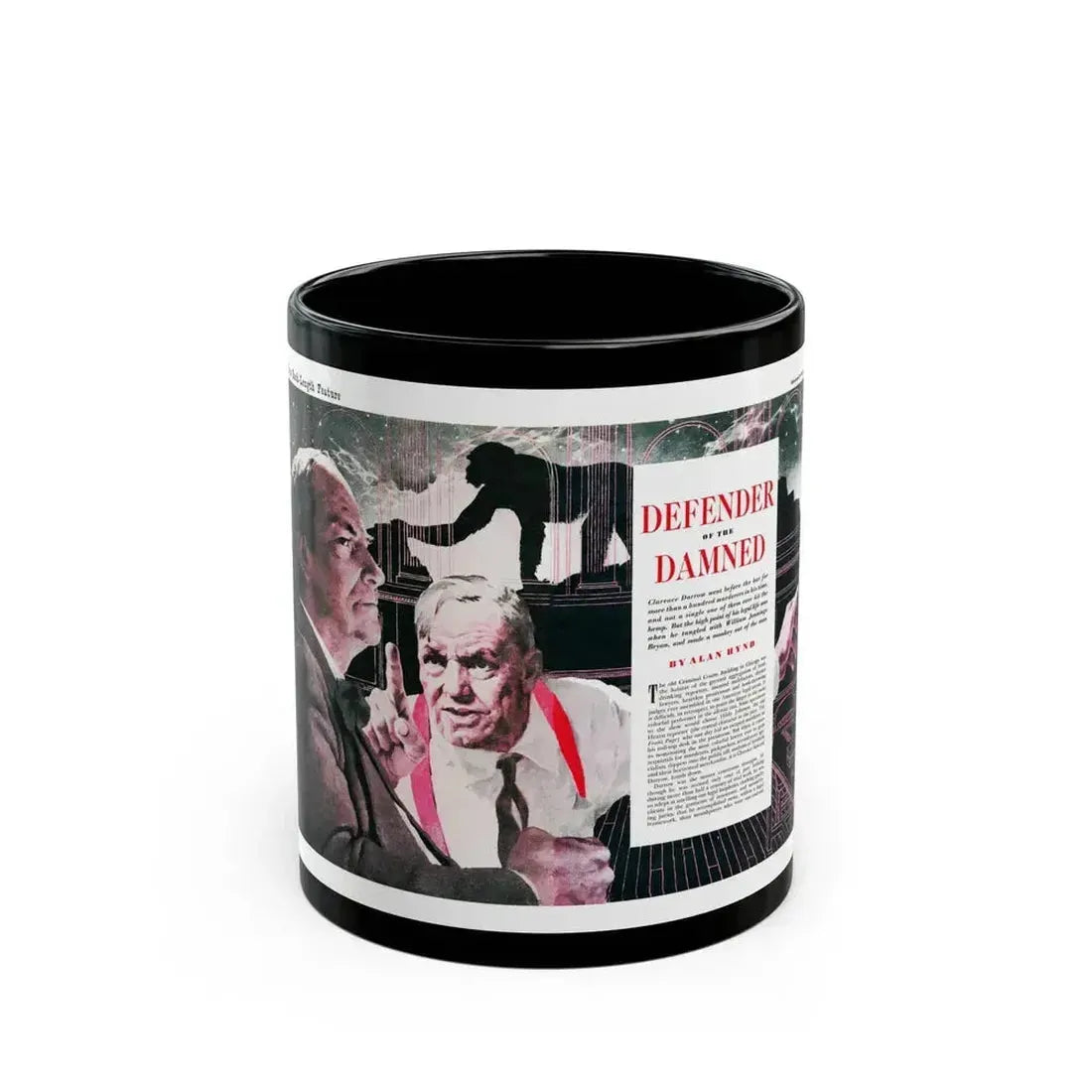 Defender of the Damned, True Magazine, August 1952 - Black Coffee Mug 11oz - Go Mug Yourself