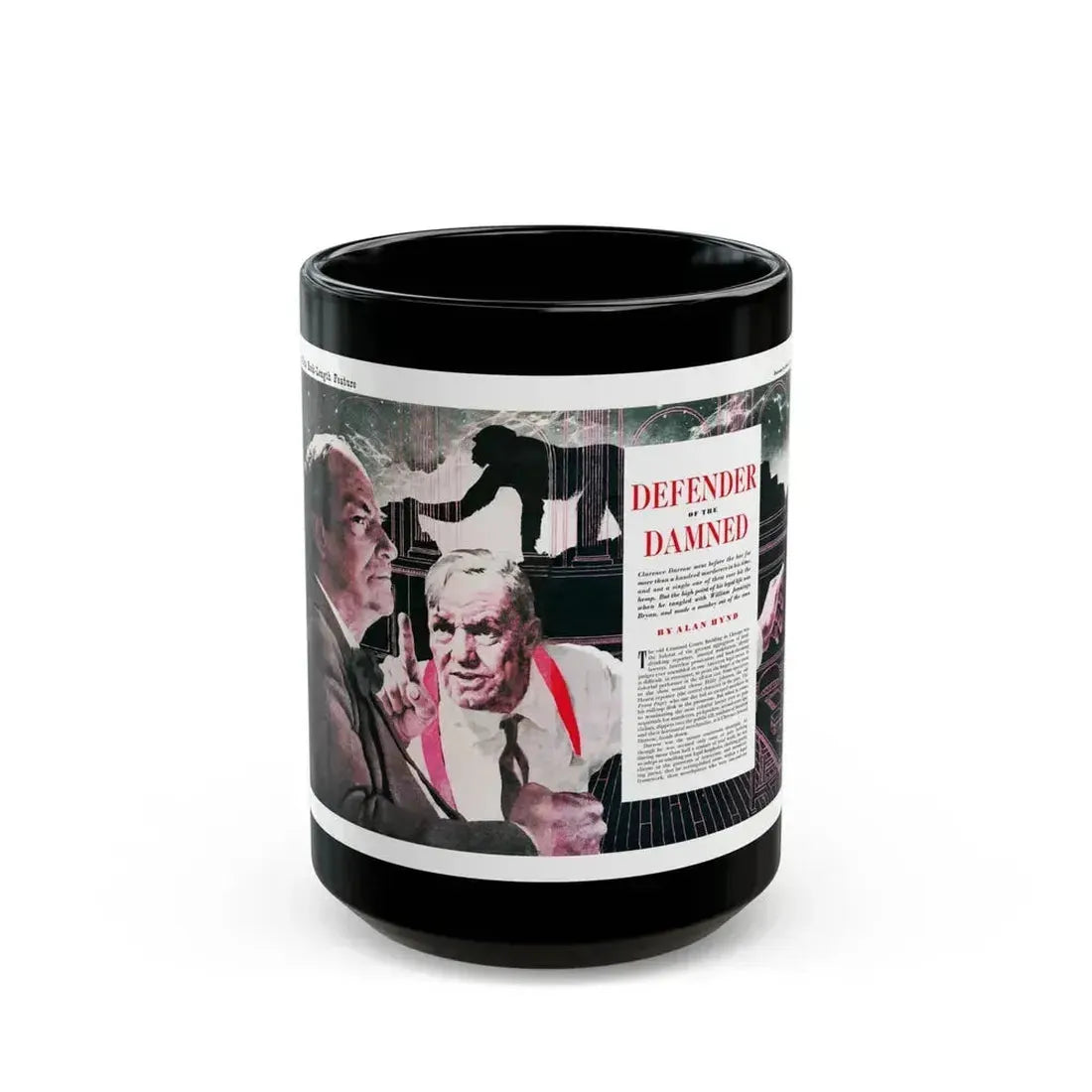 Defender of the Damned, True Magazine, August 1952 - Black Coffee Mug 15oz - Go Mug Yourself