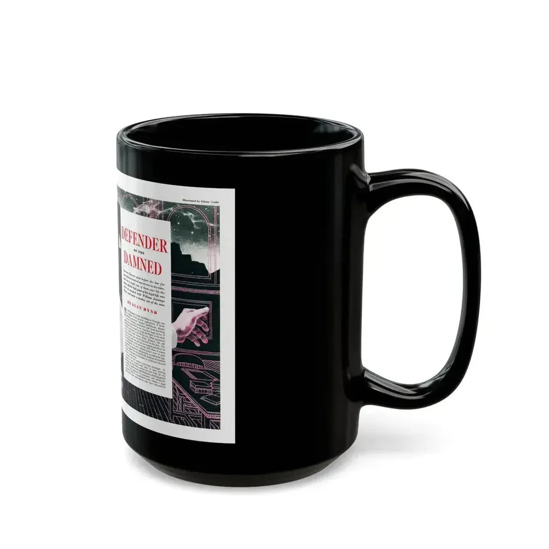 Defender of the Damned, True Magazine, August 1952 - Black Coffee Mug - Go Mug Yourself