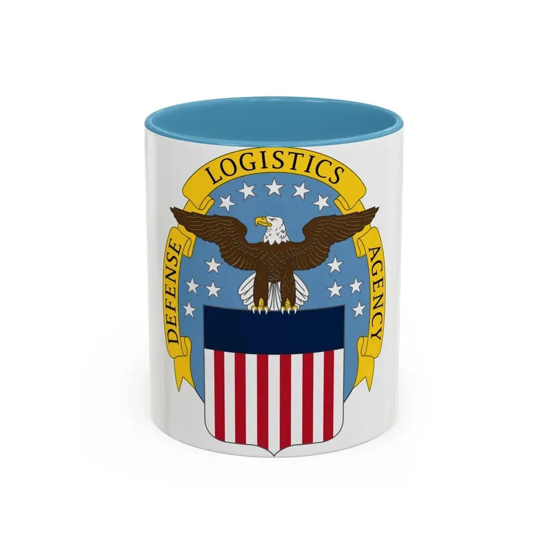 Defense Logistics Agency (U.S. Army) Accent Coffee Mug 11oz Light Blue - Go Mug Yourself