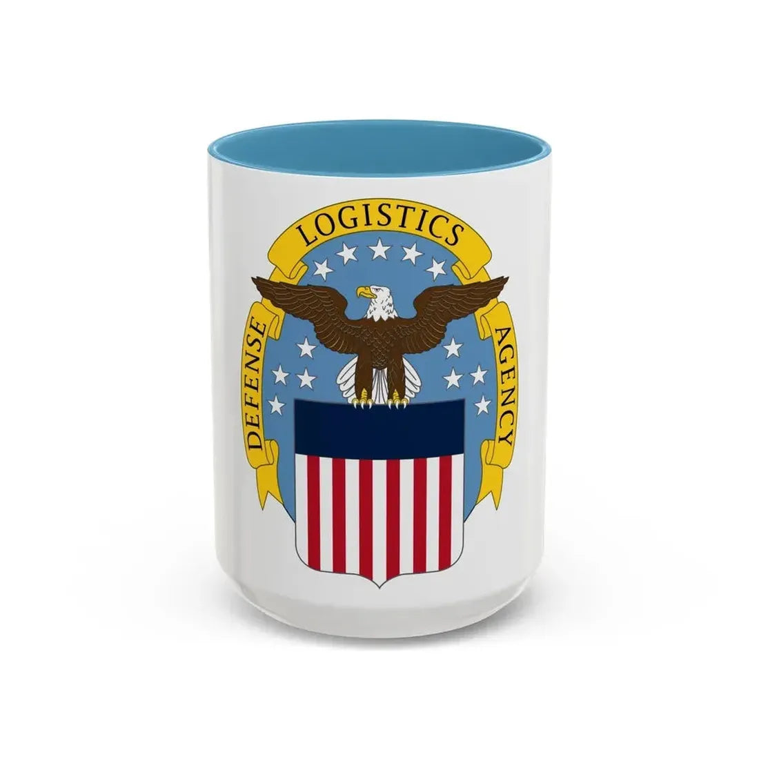 Defense Logistics Agency (U.S. Army) Accent Coffee Mug 15oz Light Blue - Go Mug Yourself