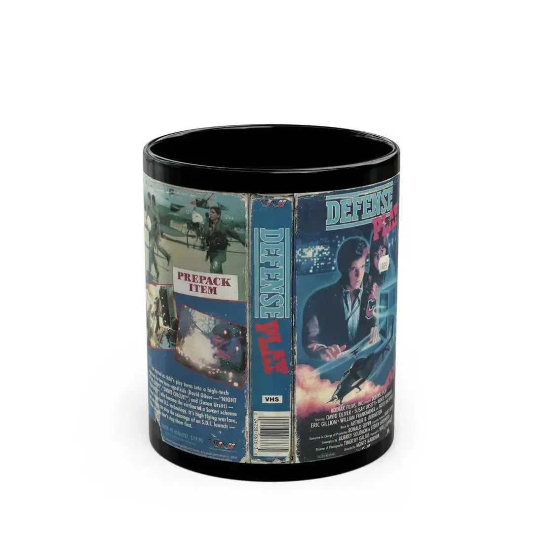 DEFENSE PLAY KODIAK FILMS (VHS COVER) - Black Coffee Mug 11oz - Go Mug Yourself