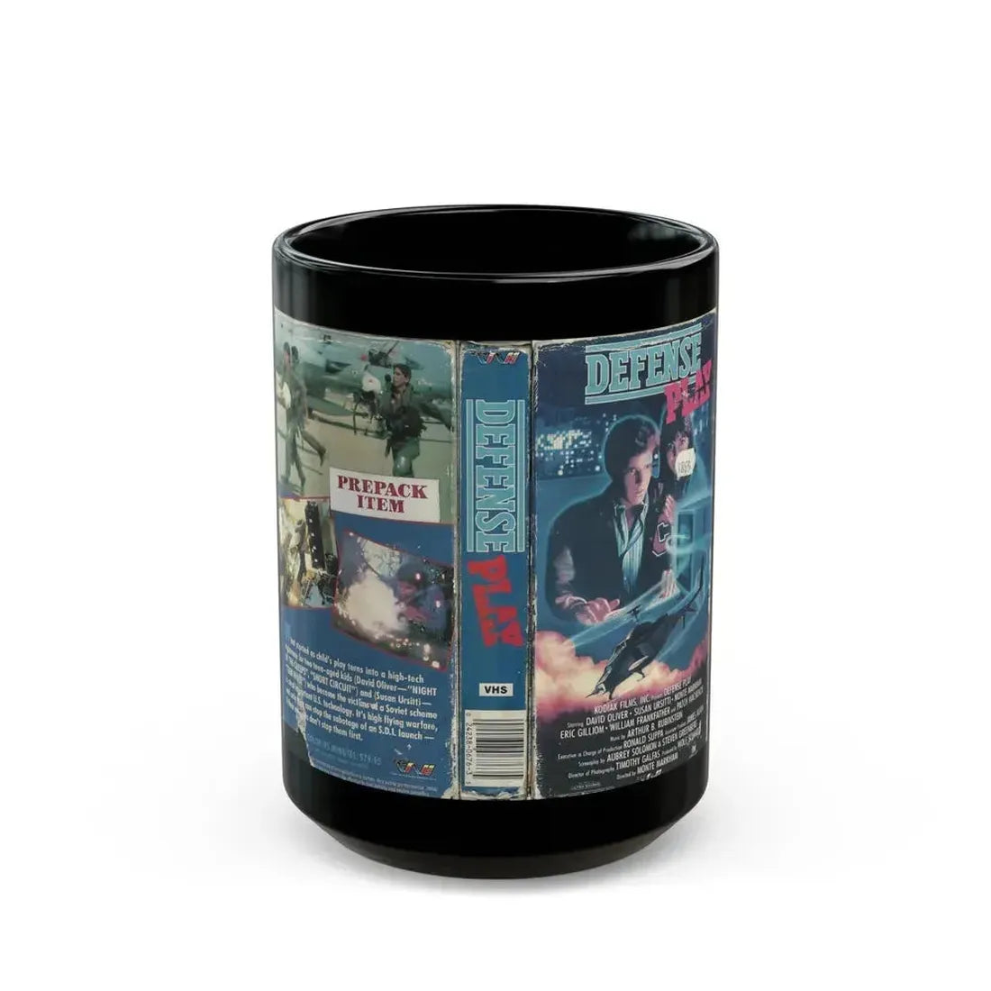 DEFENSE PLAY KODIAK FILMS (VHS COVER) - Black Coffee Mug 15oz - Go Mug Yourself