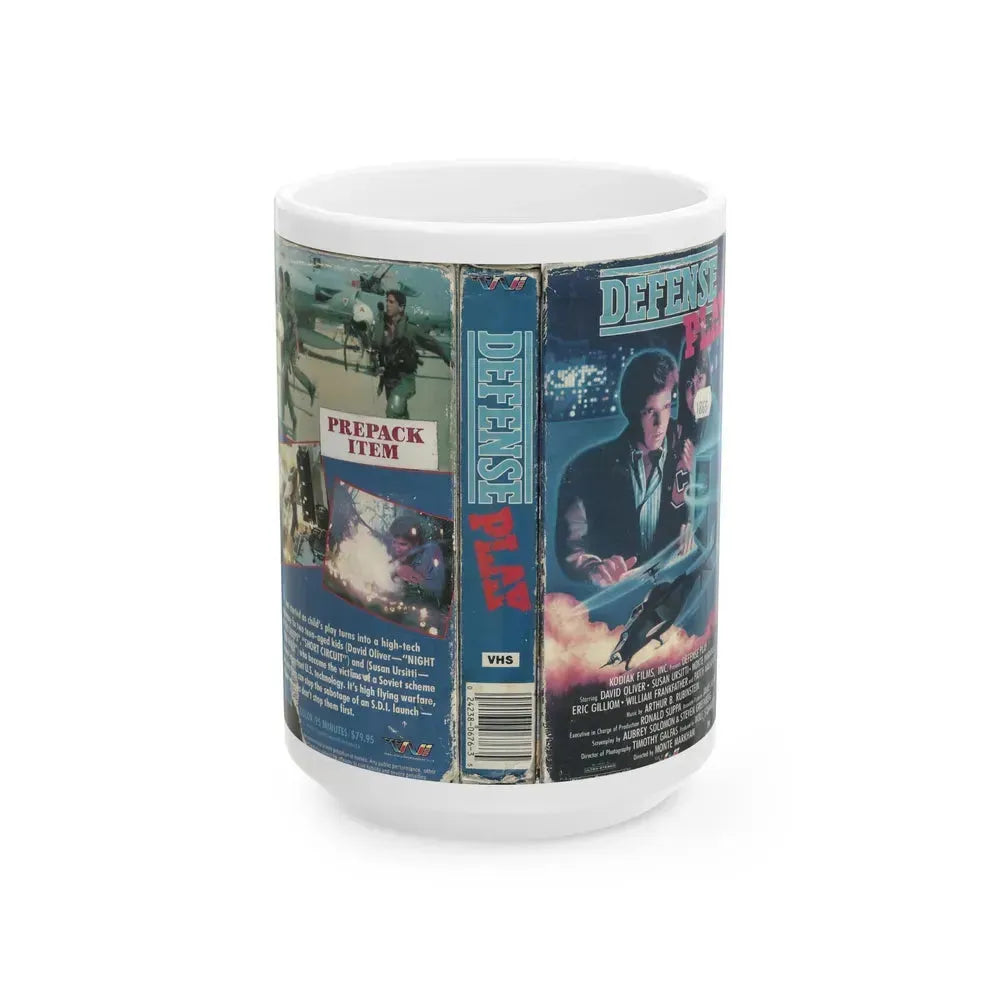 DEFENSE PLAY KODIAK FILMS (VHS COVER) - White Coffee Mug 15oz - Go Mug Yourself