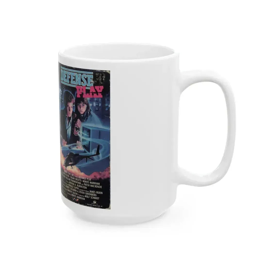 DEFENSE PLAY (VHS COVER) - White Coffee Mug - Go Mug Yourself