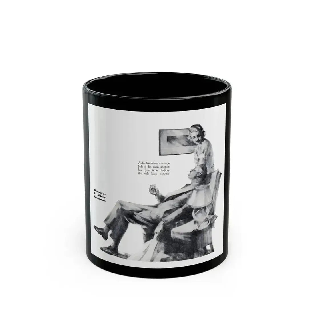Deferred Marriage and Double Salary, Independent Woman, February 1934 - Black Coffee Mug 11oz - Go Mug Yourself