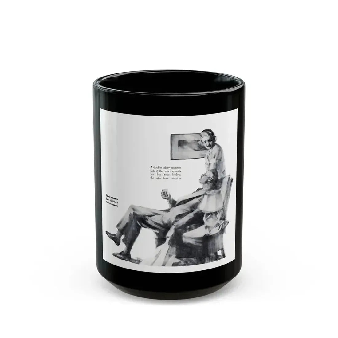 Deferred Marriage and Double Salary, Independent Woman, February 1934 - Black Coffee Mug 15oz - Go Mug Yourself