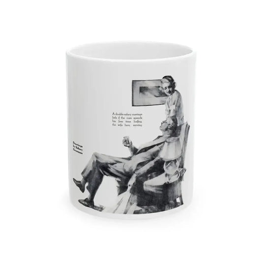Deferred Marriage and Double Salary, Independent Woman, February 1934 - White Coffee Mug 11oz - Go Mug Yourself