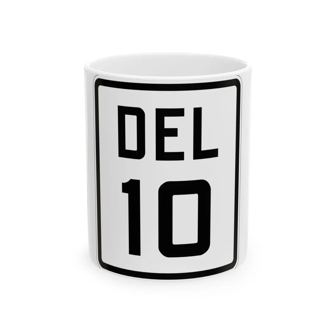 Delaware 10 1926 (Delaware) (Road Sign) White Coffee Mug 11oz - Go Mug Yourself