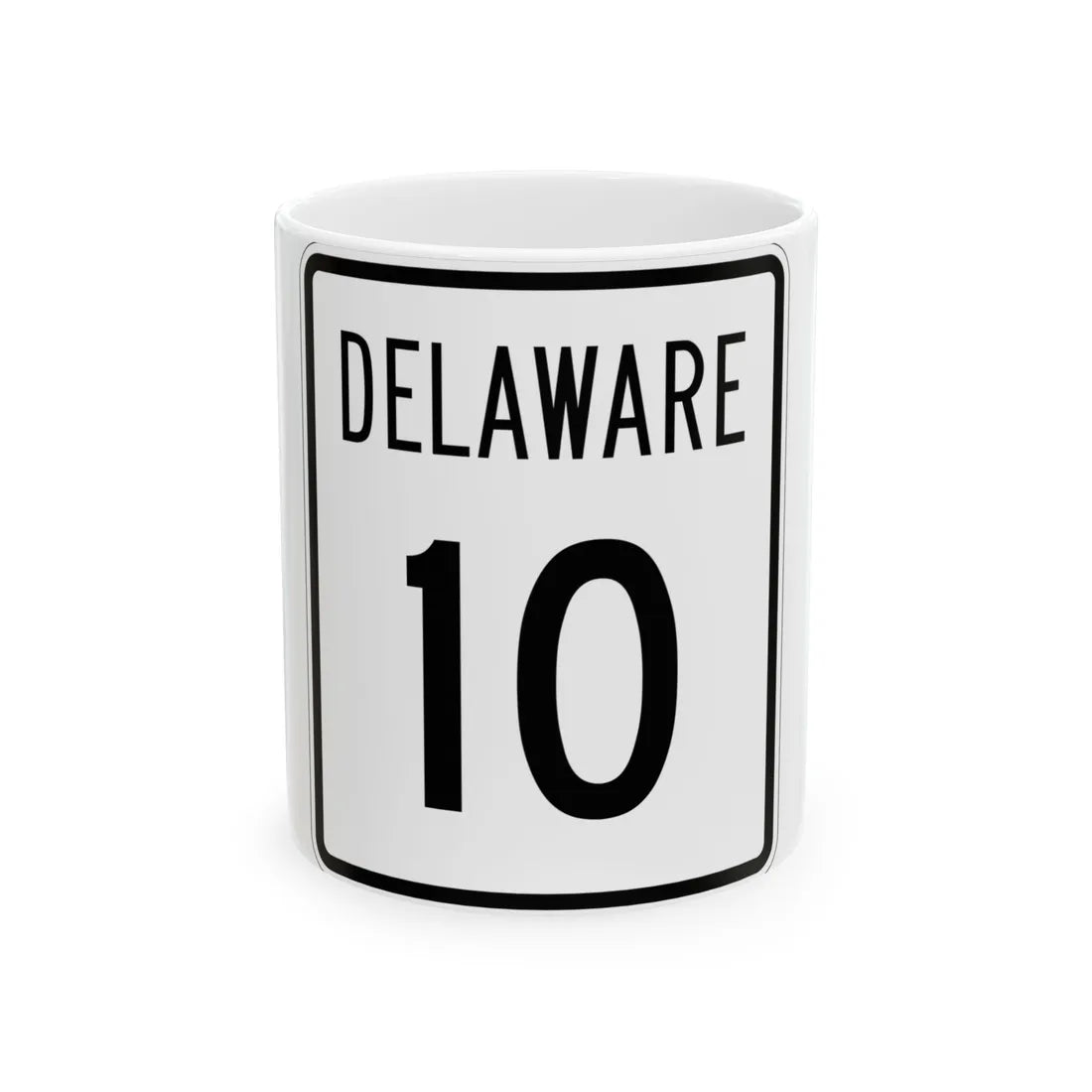 Delaware 10 1955 (Delaware) (Road Sign) White Coffee Mug 11oz - Go Mug Yourself