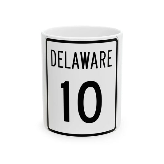 Delaware 10 1955 (Delaware) (Road Sign) White Coffee Mug 11oz - Go Mug Yourself