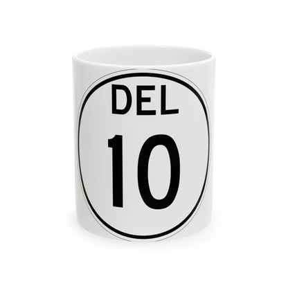 Delaware 10 1964 (Delaware) (Road Sign) White Coffee Mug 11oz - Go Mug Yourself