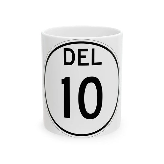 Delaware 10 1964 (Delaware) (Road Sign) White Coffee Mug 11oz - Go Mug Yourself
