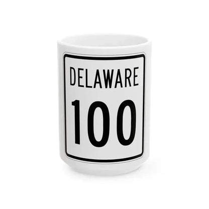 Delaware 100 1955 (Delaware) (Road Sign) White Coffee Mug 15oz - Go Mug Yourself