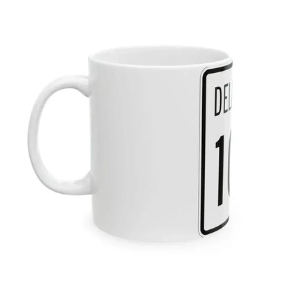 Delaware 100 1955 (Delaware) (Road Sign) White Coffee Mug - Go Mug Yourself