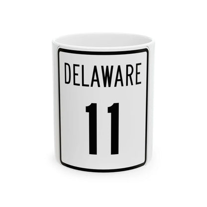 Delaware 11 1955 (Delaware) (Road Sign) White Coffee Mug 11oz - Go Mug Yourself