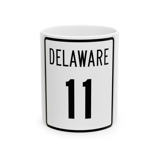 Delaware 11 1955 (Delaware) (Road Sign) White Coffee Mug 11oz - Go Mug Yourself