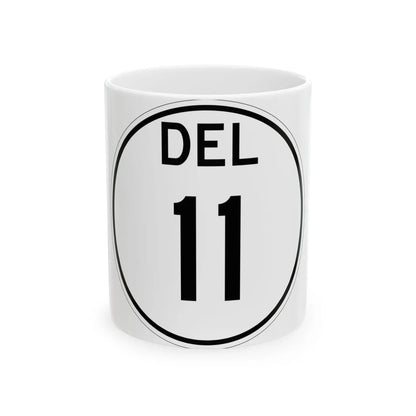 Delaware 11 1964 (Delaware) (Road Sign) White Coffee Mug 11oz - Go Mug Yourself