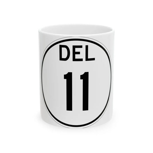 Delaware 11 1964 (Delaware) (Road Sign) White Coffee Mug 11oz - Go Mug Yourself