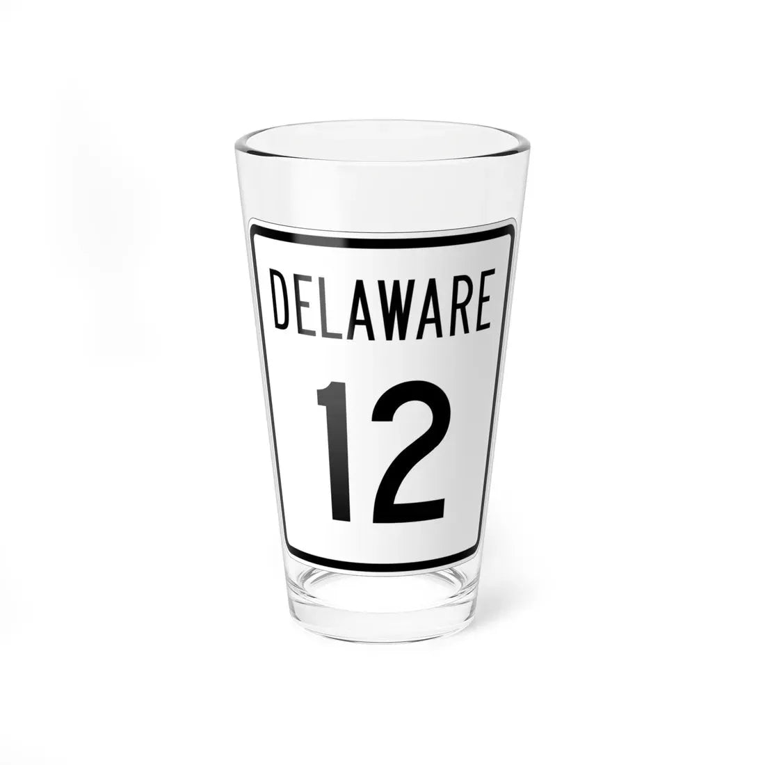 Delaware 12 1955 (Delaware) (Road Sign) Pint Glass 16oz 16oz - Go Mug Yourself