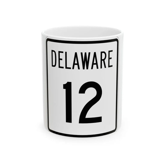 Delaware 12 1955 (Delaware) (Road Sign) White Coffee Mug 11oz - Go Mug Yourself