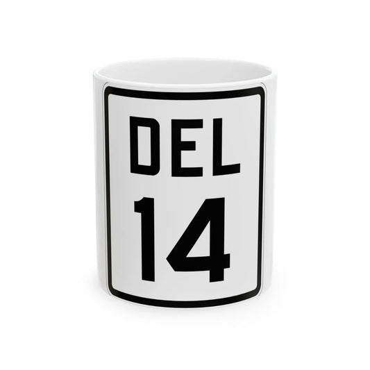 Delaware 14 1926 (Delaware) (Road Sign) White Coffee Mug 11oz - Go Mug Yourself