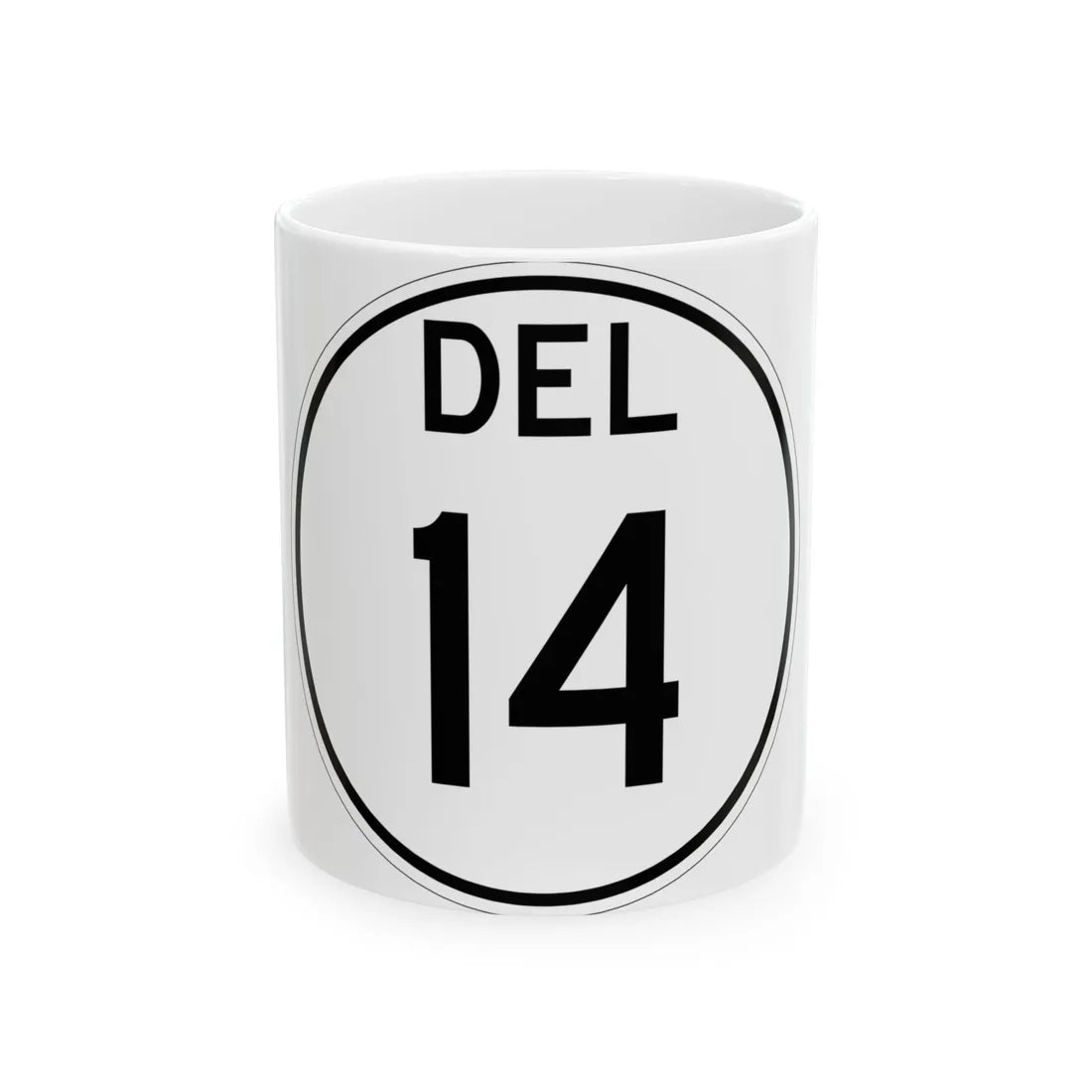 Delaware 14 1964 (Delaware) (Road Sign) White Coffee Mug 11oz - Go Mug Yourself