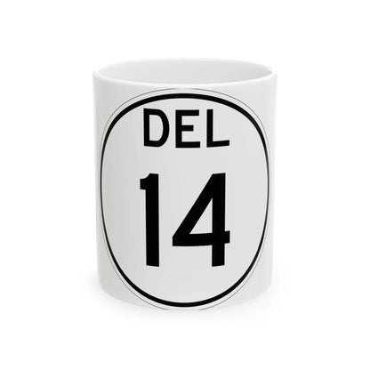 Delaware 14 1964 (Delaware) (Road Sign) White Coffee Mug 11oz - Go Mug Yourself