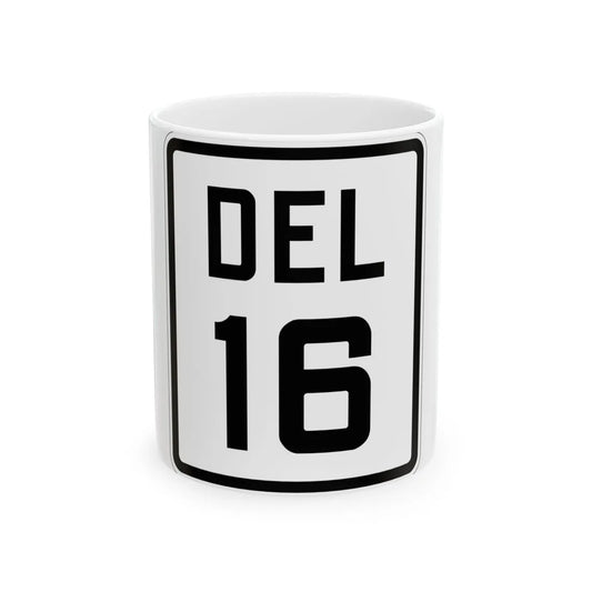 Delaware 16 1926 (Delaware) (Road Sign) White Coffee Mug 11oz - Go Mug Yourself