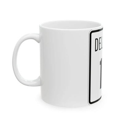 Delaware 16 1955 (Delaware) (Road Sign) White Coffee Mug - Go Mug Yourself