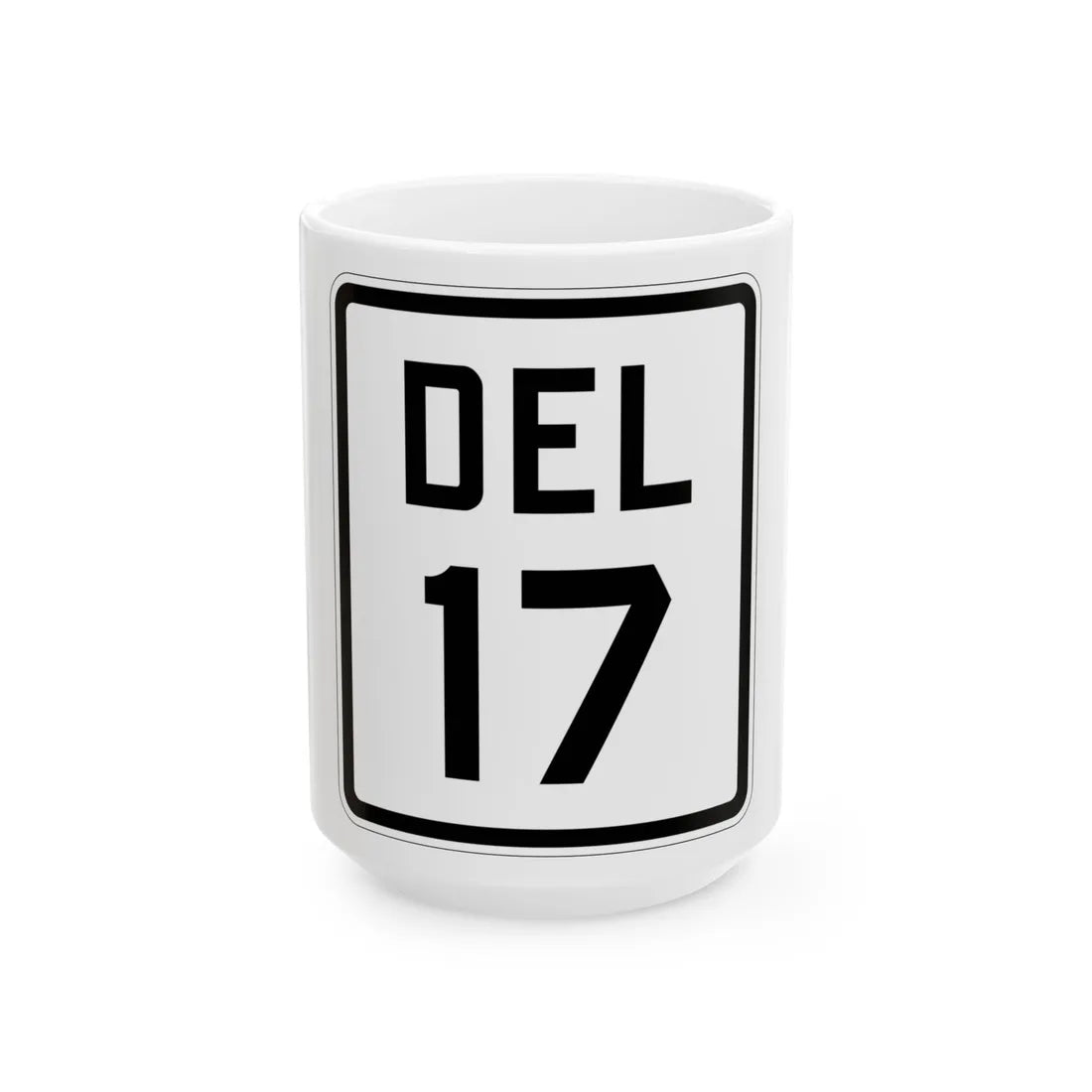 Delaware 17 1926 (Delaware) (Road Sign) White Coffee Mug 15oz - Go Mug Yourself