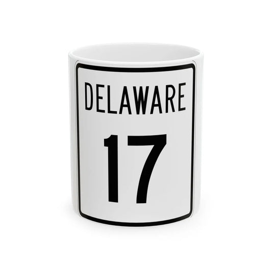 Delaware 17 1955 (Delaware) (Road Sign) White Coffee Mug 11oz - Go Mug Yourself