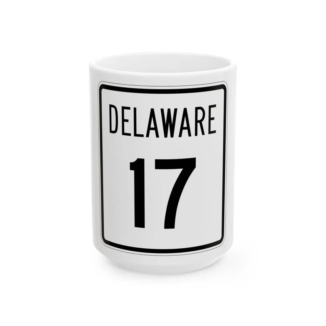 Delaware 17 1955 (Delaware) (Road Sign) White Coffee Mug 15oz - Go Mug Yourself