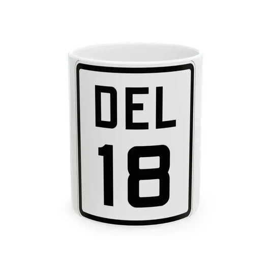 Delaware 18 1926 (Delaware) (Road Sign) White Coffee Mug 11oz - Go Mug Yourself