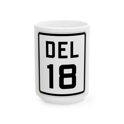Delaware 18 1926 (Delaware) (Road Sign) White Coffee Mug 15oz - Go Mug Yourself