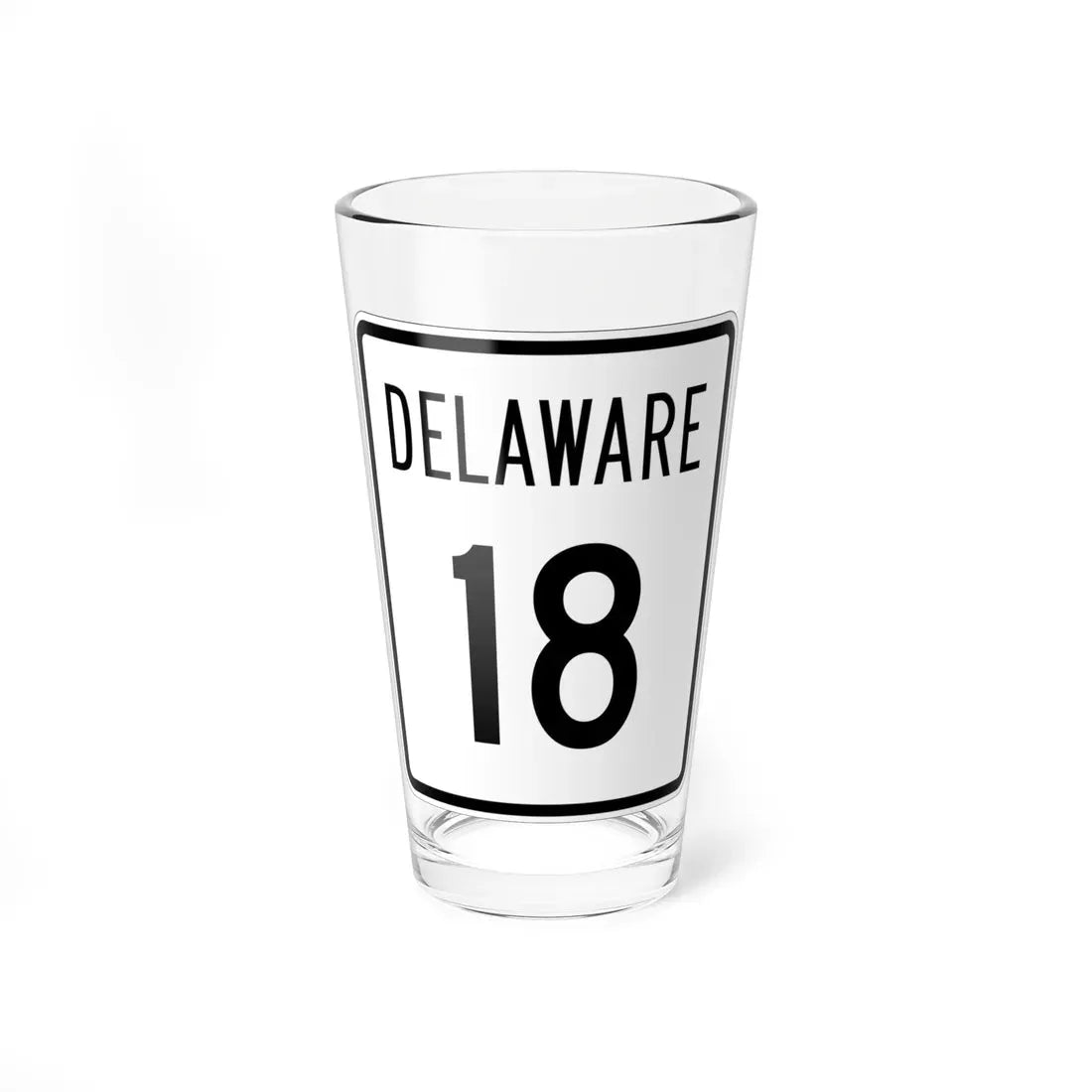 Delaware 18 1955 (Delaware) (Road Sign) Pint Glass 16oz 16oz - Go Mug Yourself