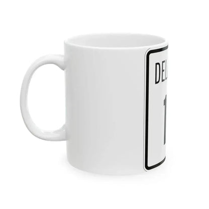 Delaware 18 1955 (Delaware) (Road Sign) White Coffee Mug - Go Mug Yourself