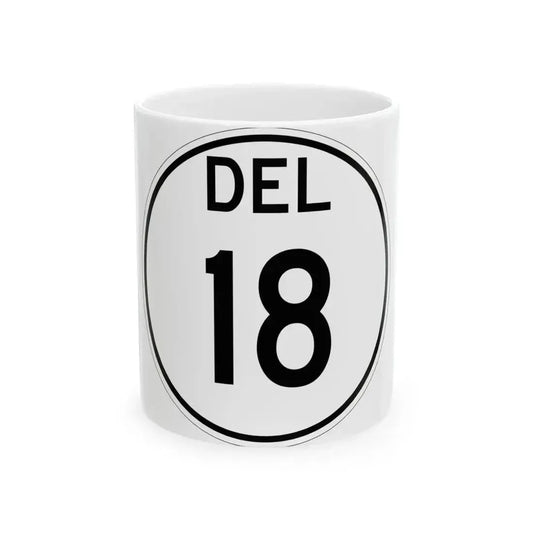 Delaware 18 1964 (Delaware) (Road Sign) White Coffee Mug 11oz - Go Mug Yourself