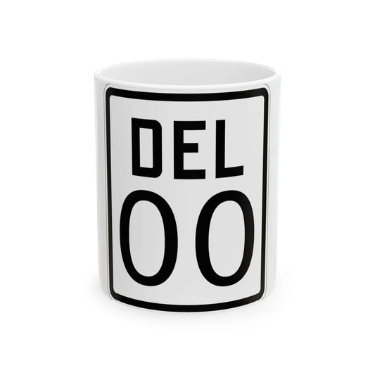 Delaware 1926 template (Delaware) (Road Sign) White Coffee Mug 11oz - Go Mug Yourself