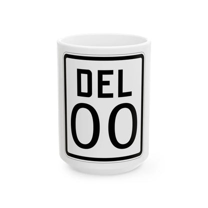 Delaware 1926 template (Delaware) (Road Sign) White Coffee Mug 15oz - Go Mug Yourself