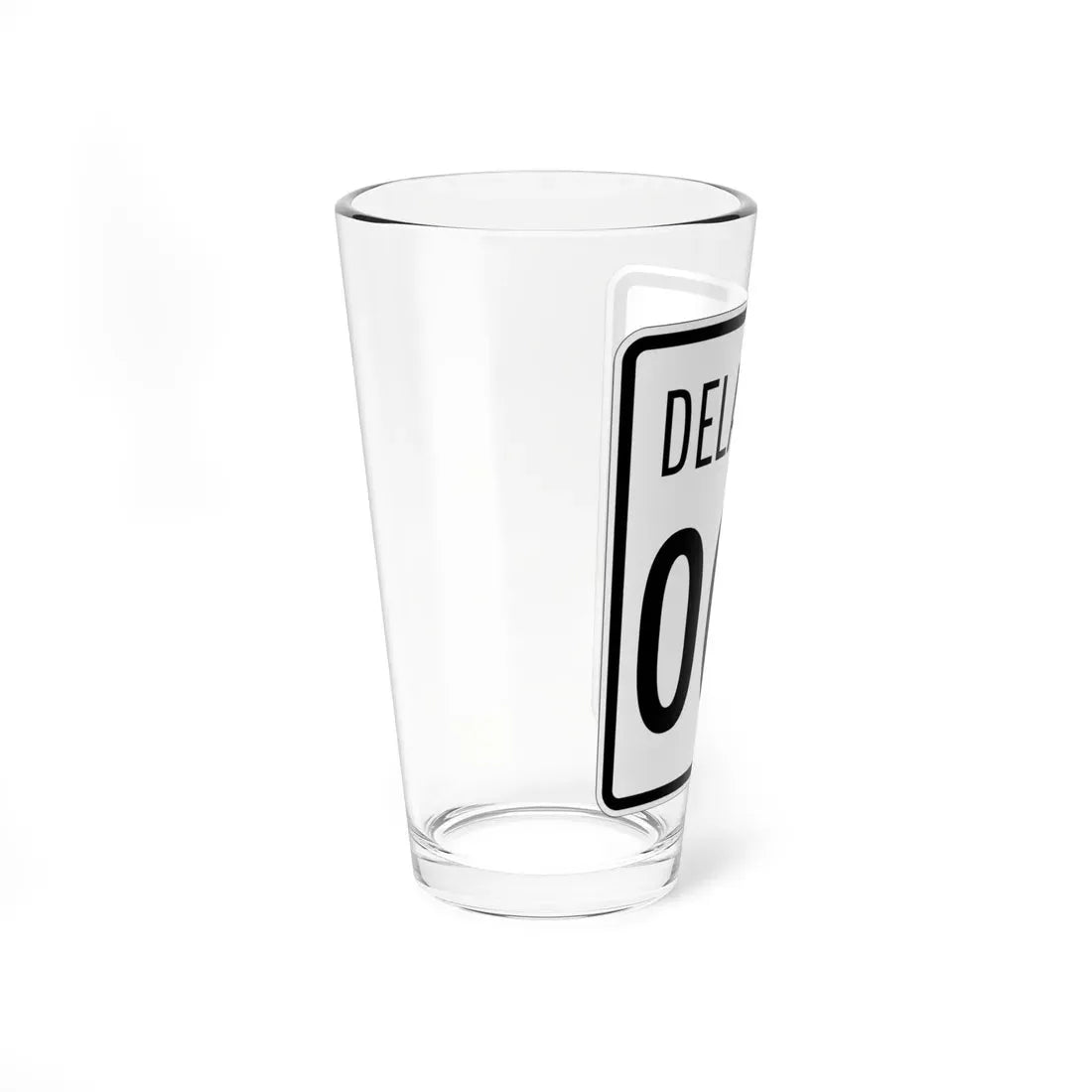 Delaware 1955 template (Delaware) (Road Sign) Pint Glass 16oz - Go Mug Yourself