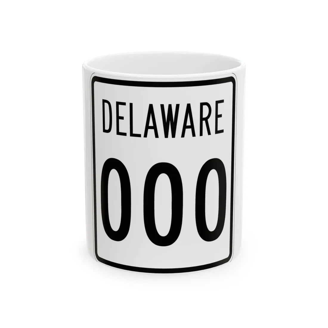 Delaware 1955 template (Delaware) (Road Sign) White Coffee Mug 11oz - Go Mug Yourself