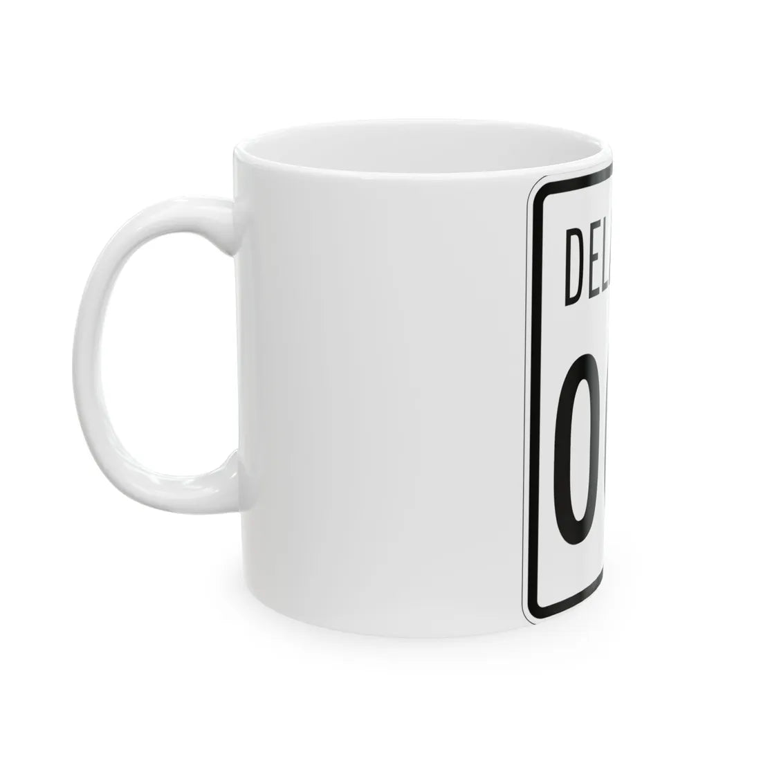 Delaware 1955 template (Delaware) (Road Sign) White Coffee Mug - Go Mug Yourself