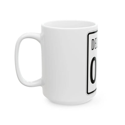 Delaware 1955 template (Delaware) (Road Sign) White Coffee Mug - Go Mug Yourself