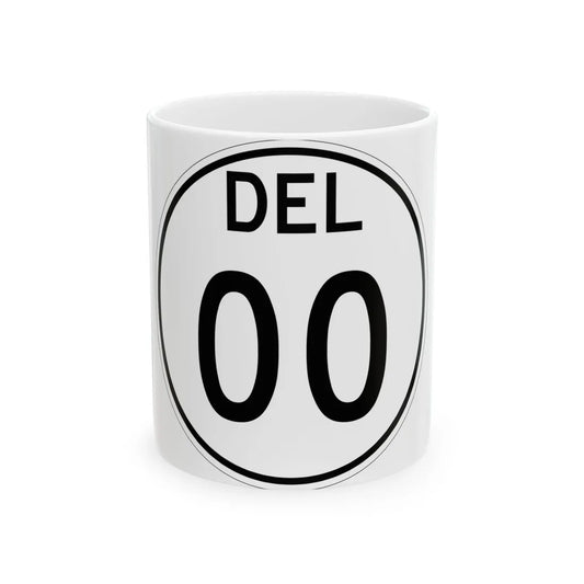 Delaware 1964 template (Delaware) (Road Sign) White Coffee Mug 11oz - Go Mug Yourself