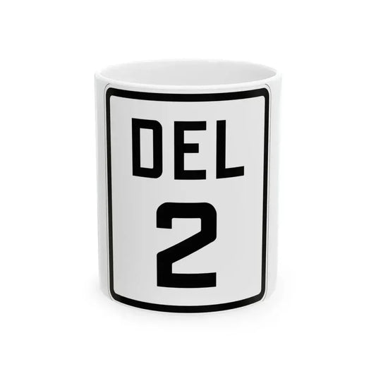 Delaware 2 1926 (Delaware) (Road Sign) White Coffee Mug 11oz - Go Mug Yourself