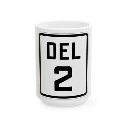 Delaware 2 1926 (Delaware) (Road Sign) White Coffee Mug 15oz - Go Mug Yourself
