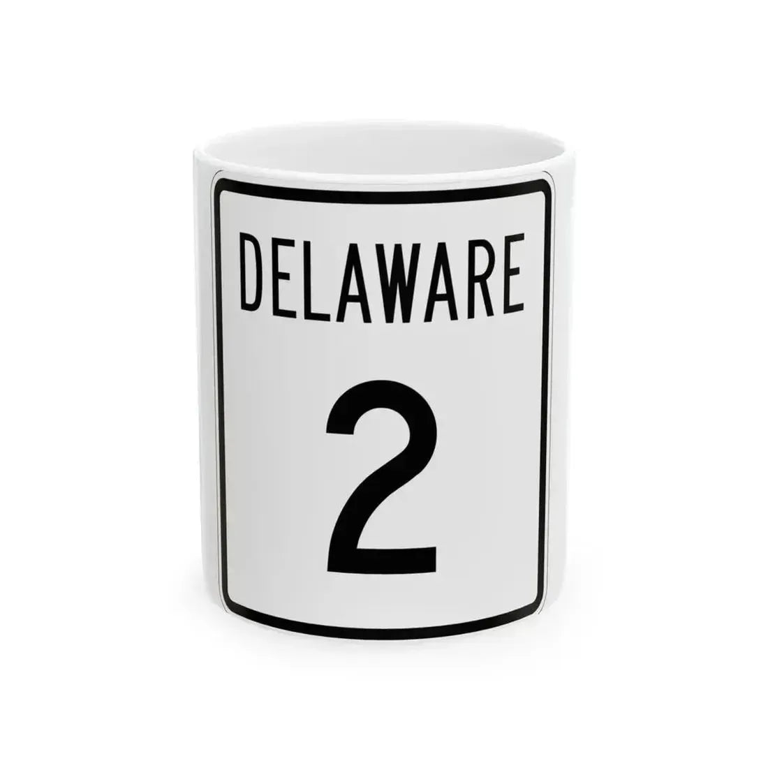 Delaware 2 1955 (Delaware) (Road Sign) White Coffee Mug 11oz - Go Mug Yourself